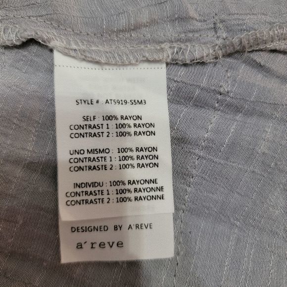 Alter'd State sleeveless Blouse grey blue ruffle bottom high low size medium - Picture 6 of 6